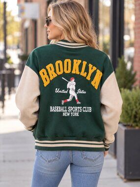 Ladies SHEIN Button-Up Varsity Jacket - XL